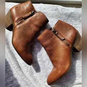 Frye Leather Brown Ankle Booties